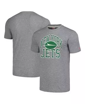 Мужская и женская серая футболка New York Jets Arch Homage, серый