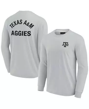 Мужская и женская серая футболка Texas A&M Aggies Super Soft с длинным рукавом Fanatics Signature, серый