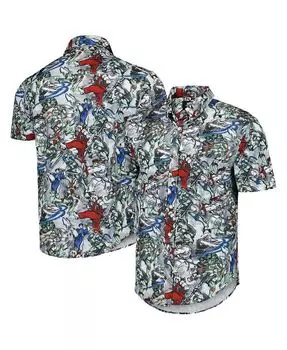 Мужская и женская серая рубашка на пуговицах Teenage Mutant Ninja Turtles vs. Street Fighter Double KO KUNUFLEX RSVLTS, серый