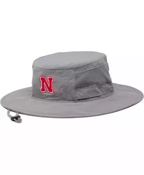 Мужская и женская серая шляпа Nebraska Huskers Bora Bora Booney II Omni-Shade Hat Columbia, серый