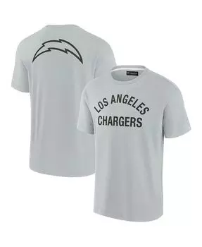 Мужская и женская серая супермягкая футболка Los Angeles Chargers с коротким рукавом Fanatics Signature, серый