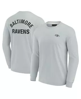 Мужская и женская серая супермягкая футболка с длинным рукавом Baltimore Ravens Fanatics Signature, серый