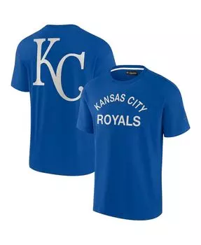 Мужская и женская супермягкая футболка Royal Kansas City Royals с короткими рукавами Fanatics Signature