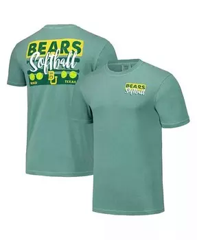 Мужская и женская зеленая футболка Baylor Bears Gritty Softball Bats Comfort Colors Image One, зеленый