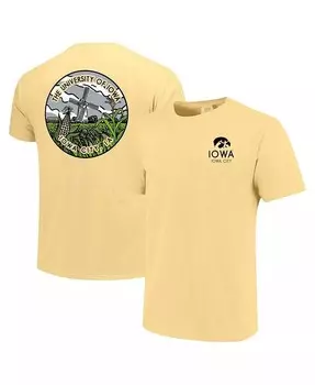 Мужская и женская золотая футболка Iowa Hawkeyes Scenic Comfort Colors Image One, золотой