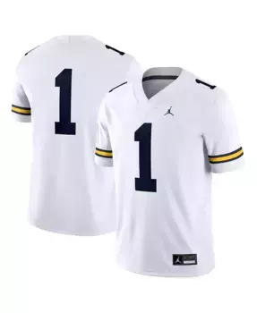 Мужская игровая футболка Michigan Wolverines 1 Jordan, белый