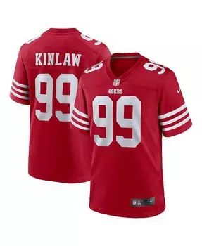 Мужская игровая майка javon kinlaw scarlet san francisco 49ers team player Nike