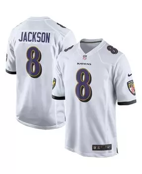 Мужская игровая майка lamar jackson white baltimore ravens player game Nike, белый