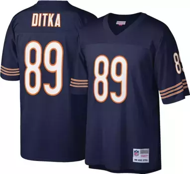 Мужская игровая майка Mitchell & Ness 1966 года Chicago Bears Mike Ditka # 89