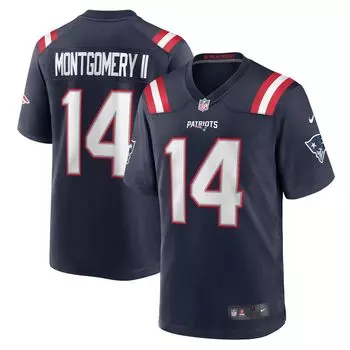 Мужская игровая майка Ty Montgomery Navy New England Patriots Nike