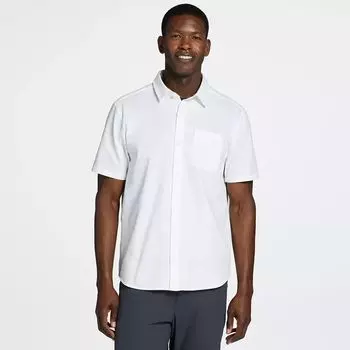 Мужская изысканная трикотажная рубашка на пуговицах с короткими рукавами Vrst