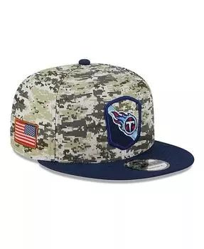 Мужская камуфляжная бейсболка Tennessee Titans 2023 Salute To Service 9FIFTY Snapback New Era, зеленый