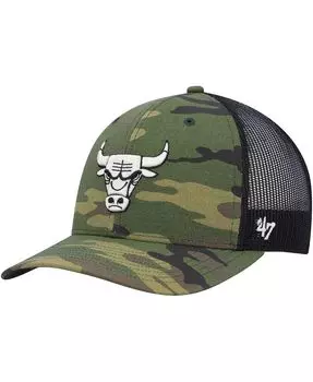 Мужская камуфляжная черная кепка Chicago Bulls Trucker Snapback '47 Brand