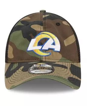 Мужская камуфляжная черная кепка Los Angeles Rams Basic 9Twenty Trucker Snapback New Era