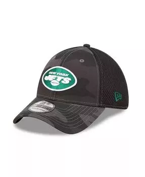 Мужская камуфляжная черная кепка New York Jets Logo Neo 39THIRTY Flex Hat New Era, зеленый