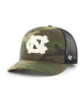Мужская камуфляжная черная кепка Trucker Snapback с логотипом North Carolina Tar Heels Team Logo '47 Brand