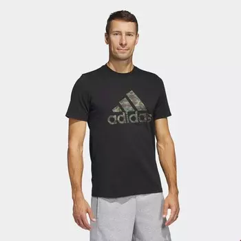 Мужская камуфляжная футболка Adidas, черный