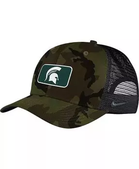 Мужская камуфляжная кепка черного цвета Michigan State Spartans Classic99 Trucker Snapback Nike, мультиколор