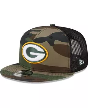 Мужская камуфляжная кепка Green Bay Packers Woodland Trucker 2.0 9FIFTY Snapback New Era