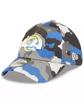 Мужская камуфляжная кепка Los Angeles Rams 2022 NFL Training Camp Official 39THIRTY Flex Hat New Era, зеленый