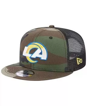 Мужская камуфляжная кепка Los Angeles Rams Classic Trucker 9FIFTY Snapback New Era, зеленый