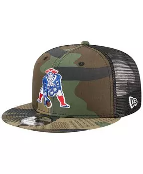 Мужская камуфляжная кепка New England Patriots Throwback Main Trucker 9FIFTY Snapback New Era