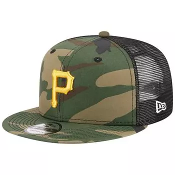 Мужская камуфляжная кепка New Era Pittsburgh Pirates Woodland Camo Trucker 9FIFTY Snapback