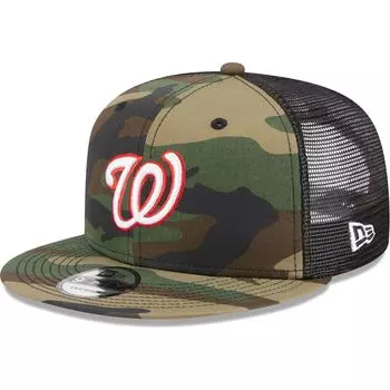 Мужская камуфляжная кепка New Era Washington Nationals Woodland Camo Trucker 9FIFTY Snapback