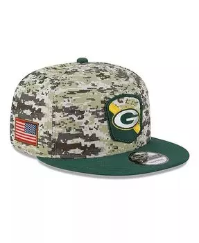 Мужская камуфляжная кепка Snapback Green Bay Packers 2023 Salute To Service 9FIFTY Snapback New Era, зеленый