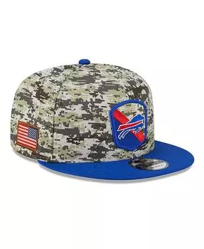 Мужская камуфляжная кепка Snapback Royal Buffalo Bills 2023 Salute To Service 9FIFTY New Era, зеленый