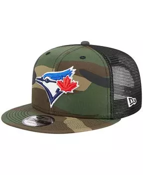 Мужская камуфляжная кепка Toronto Blue Jays Woodland Camo Trucker 9FIFTY Snapback New Era