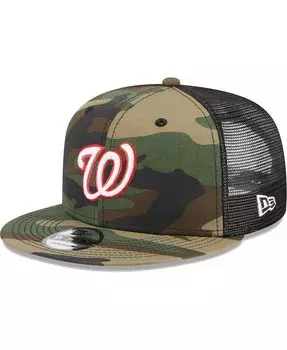 Мужская камуфляжная кепка Washington Nationals Woodland Camo Trucker 9FIFTY Snapback New Era
