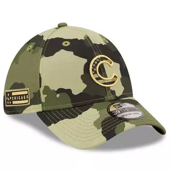 Мужская камуфляжная мужская кепка New Era Chicago Cubs ко Дню вооруженных сил 2022 39THIRTY Flex Hat