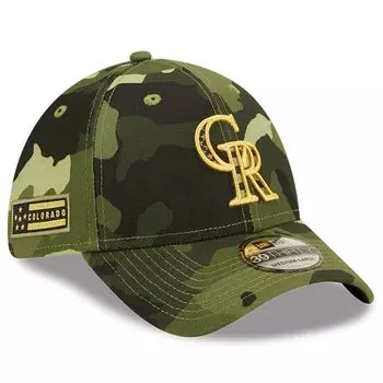 Мужская камуфляжная мужская кепка New Era Colorado Rockies ко Дню вооруженных сил 2022 39THIRTY Flex Hat