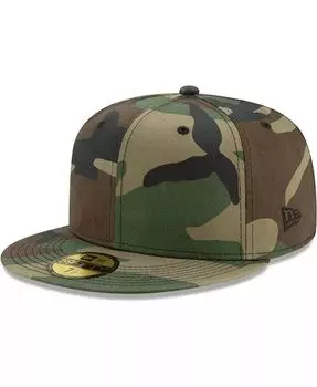 Мужская камуфляжная приталенная шляпа Blank 59FIFTY New Era, зеленый