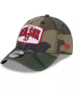 Мужская камуфляжная регулируемая кепка Boston Red Sox Gameday 9FORTY New Era, зеленый