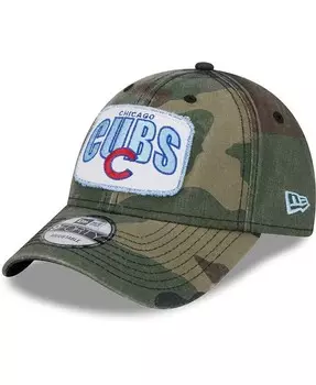 Мужская камуфляжная регулируемая кепка Chicago Cubs Gameday 9FORTY New Era, зеленый