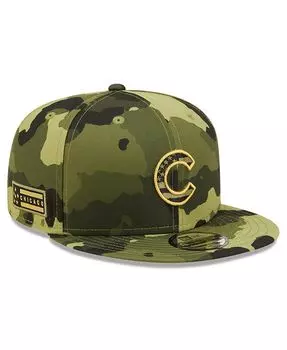 Мужская камуфляжная регулируемая кепка с Snapback Chicago Cubs 2022 Armed Forces Day 9FIFTY Snapback New Era