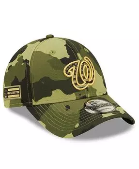 Мужская камуфляжная регулируемая кепка Snapback с логотипом Washington Nationals 2022 Armed Forces Day 9FORTY Snapback New Era