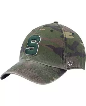 Мужская камуфляжная регулируемая шапка Michigan State Spartans Clean Up Core '47 Brand