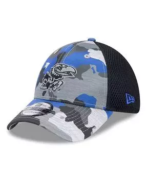 Мужская камуфляжно-черная кепка Kansas Jayhawks Active 39Thirty Flex Hat New Era, зеленый