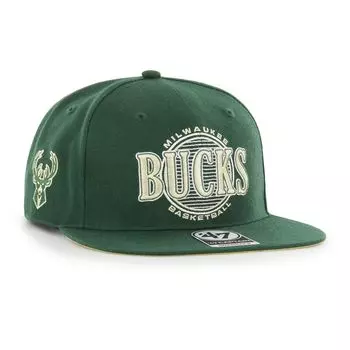 Мужская кепка '47 Hunter Green Milwaukee Bucks High Post Captain Snapback