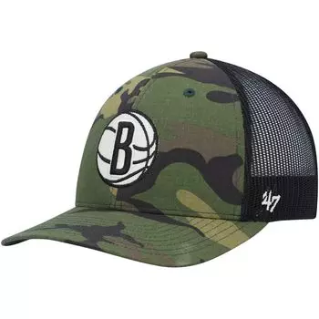 Мужская кепка '47 камуфляж/черный Brooklyn Nets Trucker Snapback