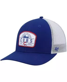 Мужская кепка '47 Royal, белая Chicago Cubs 2022 Spring Training Panorama Trucker Snapback '47 Brand