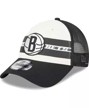 Мужская кепка Brooklyn Nets с черными полосками 9FORTY Trucker Snapback New Era