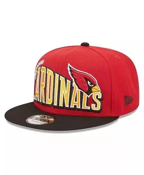 Мужская кепка Cardinal черного цвета Arizona Cardinals Wordmark Flow 9FIFTY Snapback New Era, красный