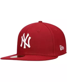 Мужская кепка Cardinal New York Yankees Logo белая 59FIFTY приталенная кепка New Era