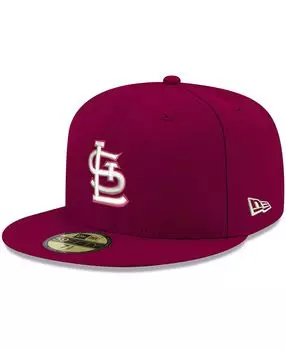 Мужская кепка Cardinal St. Louis Cardinals Logo белая 59FIFTY приталенная шляпа New Era