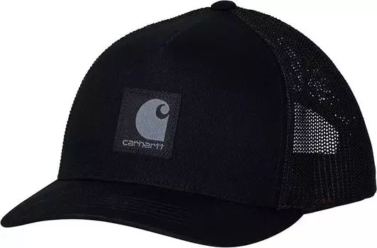 Мужская кепка Carhartt Trucker с сетчатой спинкой и нашивкой на спине, черный