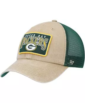 Мужская кепка цвета хаки Green Bay Packers Dial Trucker Clean Up Snapback '47 Brand